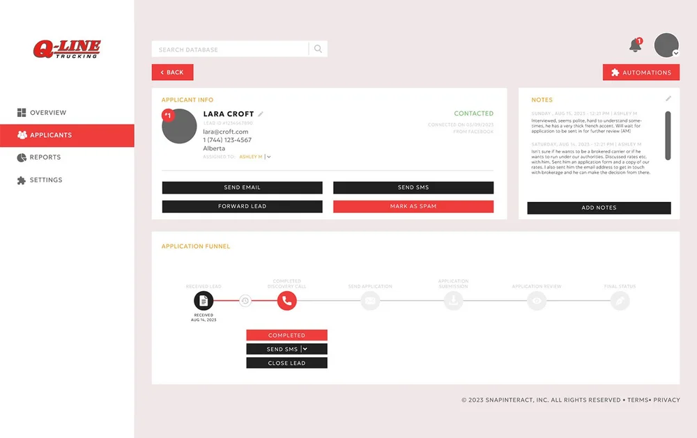 Driver Recruitment WEB APP
